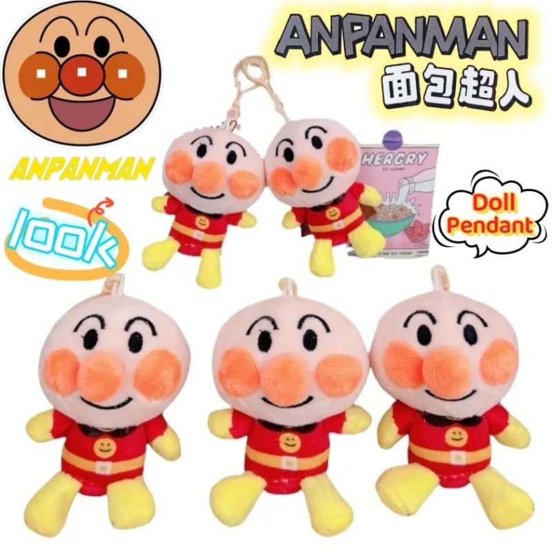 Portachiavi con Bambola Carina di Shokupanman, il Nonno di Anpanman, Ornamento Raffinato per Zaini Scolastici, Regalo all'Ingrosso