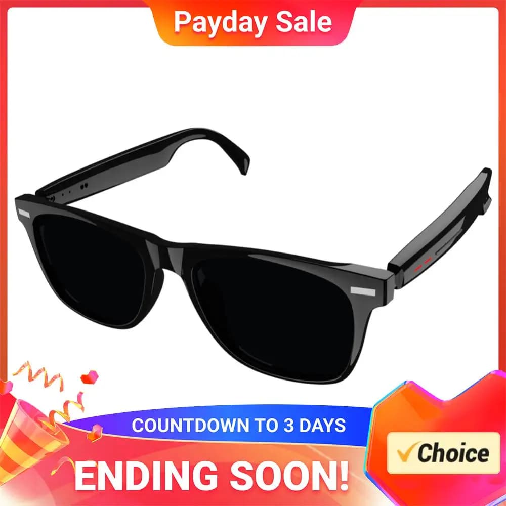 Camera Glasses Remote Shooting BT Audio Glasses Open Ear Sound Mic & Speakers Outdoor Sport Glasses with Camera for Women Men