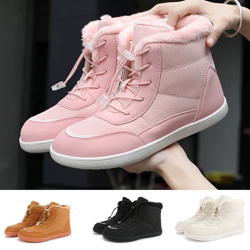 2025 Stivali da neve a piedi nudi da donna Sneakers in tessuto impermeabile Scarpe da trekking all'aperto Stivaletti da passeggio casual caldi e morbidi per le donne