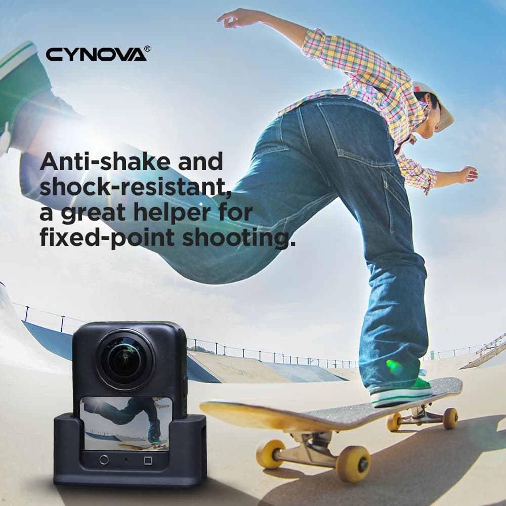 For DJI Osmo 360 CYNOVA Stable Anti-vibration Function Silicone Table Base Rear Support Patch Action Camera with a charging hole