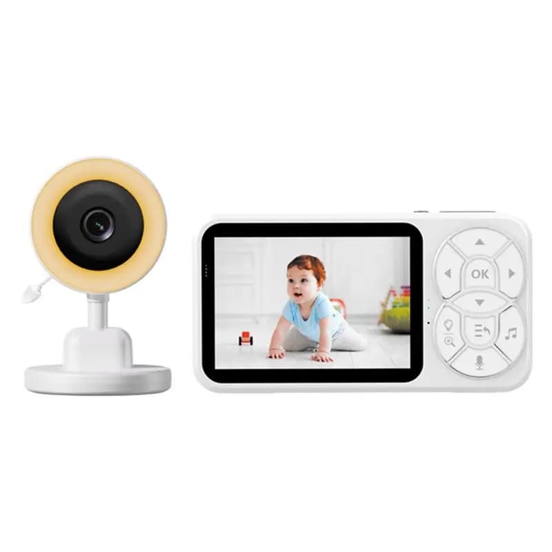 3.5-Inch Video Intercom Baby Monitor Color Screen Display Temperature Sound Detection Night Vision Security Surveillance-AA26