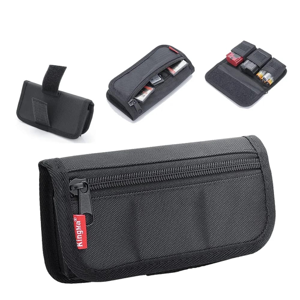 Borsa per fotocamera reflex digitale Marsupio adatta per batterie AA LP-E6 / LP-E17 / FZ100 / FW50 / F550 Etc Borsa per scheda SD Scatola per scheda di memoria