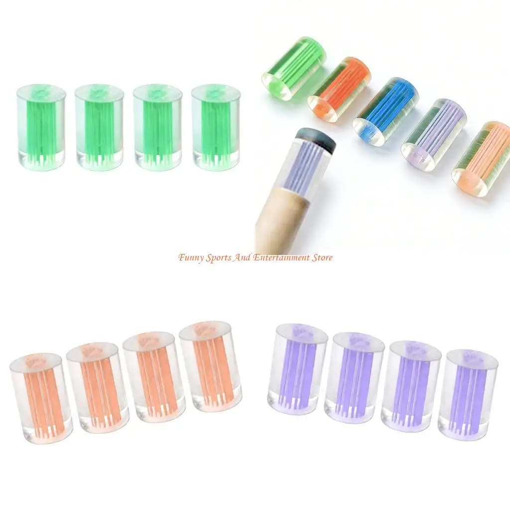 C4DE 4Pcs Light Weight Acrylic Pool Tip Acrylic Pool Cue Ferrule Replacement Part