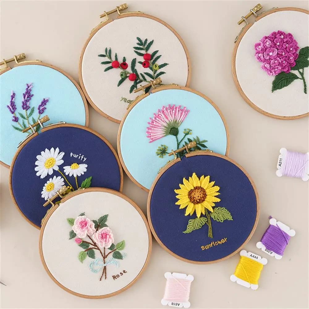 Accessori per cucire regalo serie Bouquet di fiori ago punzone ago filo Kit ricamo punto croce