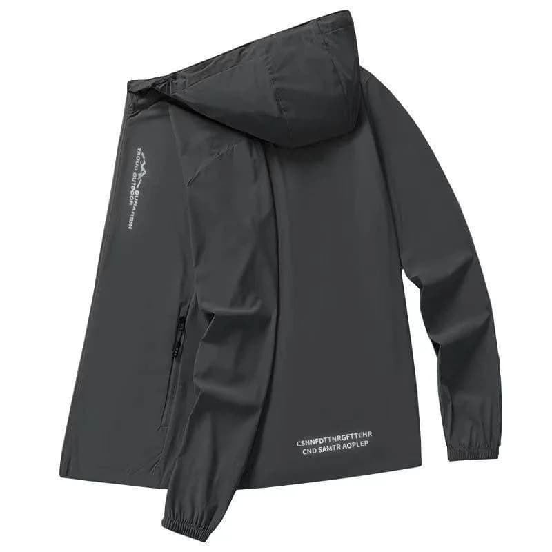 2025 Ice Silk Hoodie Men's Casual Lightweight Running Quick Dry Fishing Breathable Thin Workwear Polyester Fiber Hood Design