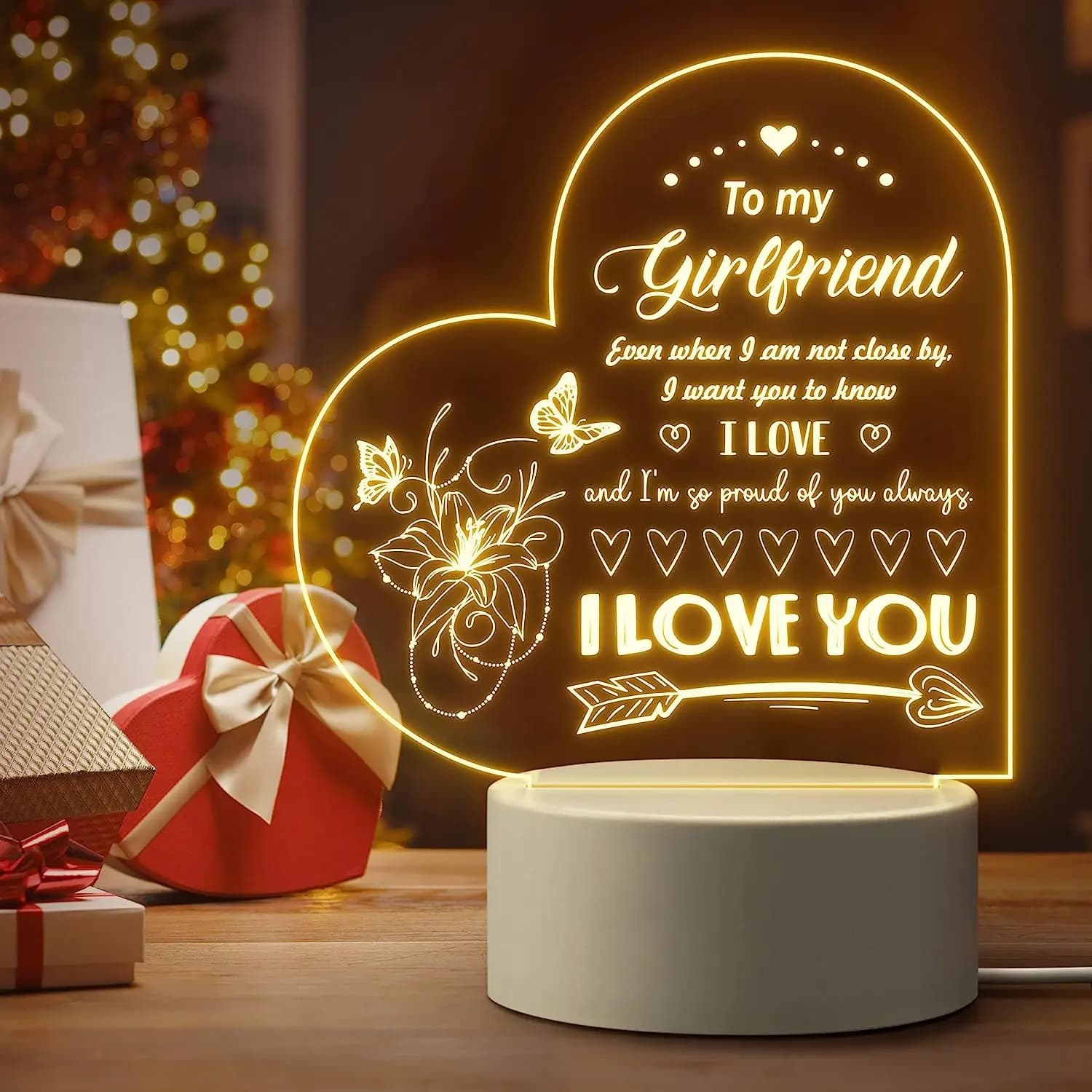 Love Hot Table Lamp Usb Ambient Desk con pulsante a sfioramento regalo per bambini