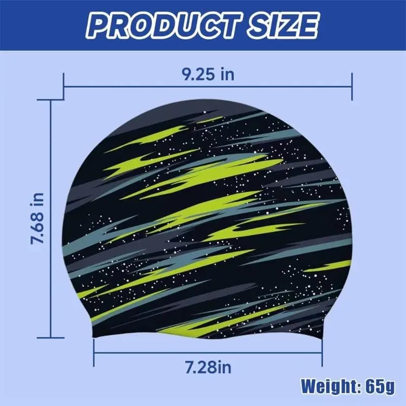 Y1UC Swim Training Cap for Adults Silicone Long Hair Waterproof Headgear with 3D Ergonomic for Pool Period and Daily Laps