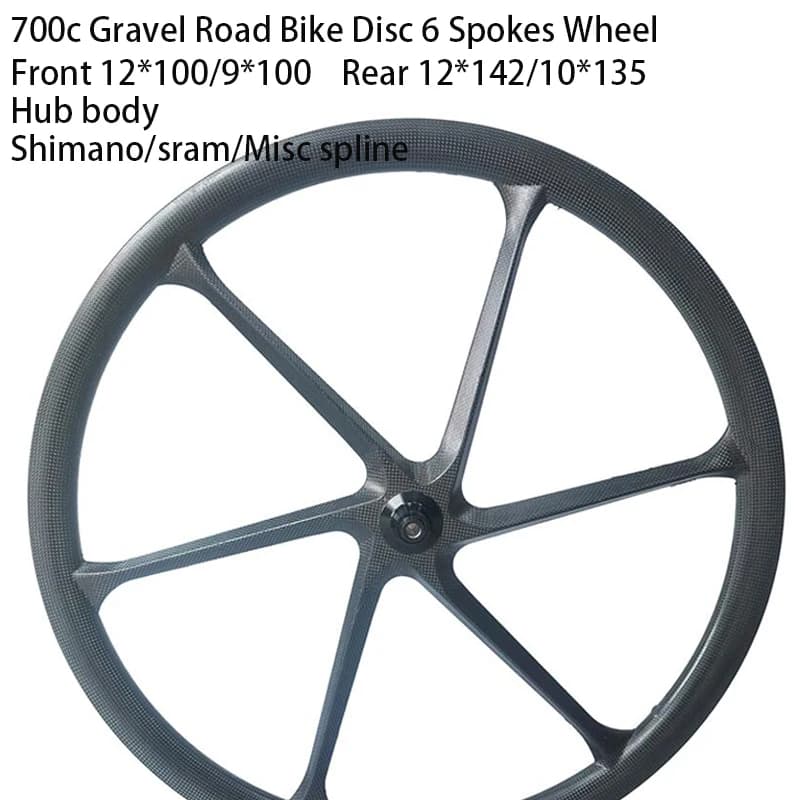 6 razze ruote in carbonio 700c ghiaia ruota in carbonio strada 6 raggi bici sei raggi copertoncino leggero Tubeless HG XDR 12s Speed Disc
