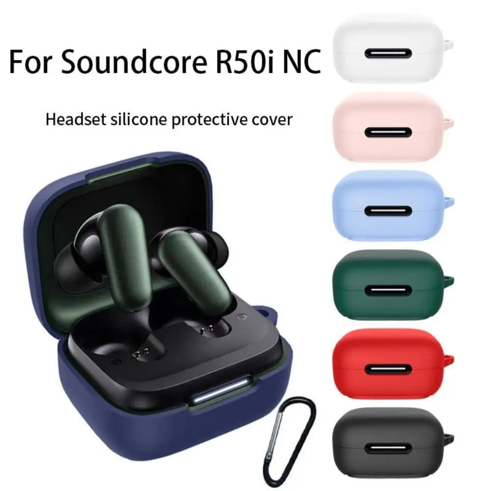 Mini Bluetooth earphone protective case with wireless earphone hook for Soundcore R50i NC headset silicone cover