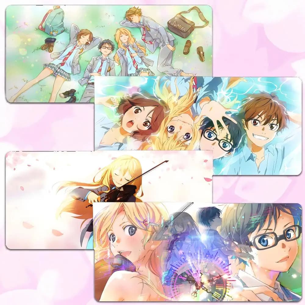 anime healing Y-Your Lie in April Mouse Pad Thick Lock Edge Gaming Desk Mat Large Size PC Mouse Pad Home decor