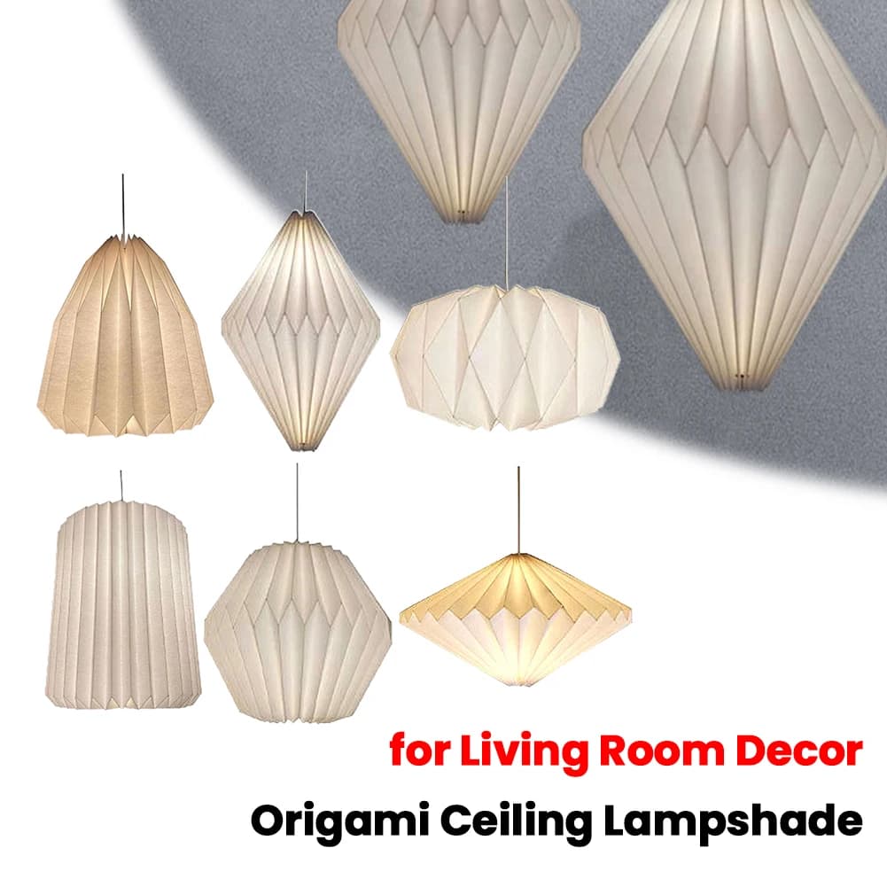 Origami Ceiling Lampshade Nordic Style Paper Lantern Shade Creative Decorative Light Cover for Living Room Decor