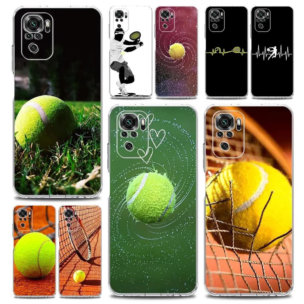 Palla da tennis Sport Cassa Del Telefono Per Xiaomi Redmi Nota 13 12 5G 9S 9 8 10 11 Pro 4G 9T 13C 12C 10C 9C 9A 7 Trasparente Copertura In Silicone Morbido