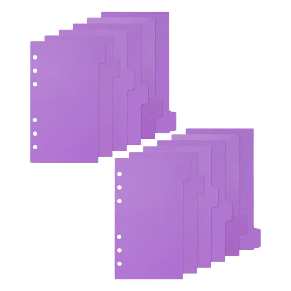 2 Set di Divisori A6 per Planner, con 6 Anelli, Linguette Indice in PP, Resistenti agli Strappi, Carini, per Quaderni e Blocco Note