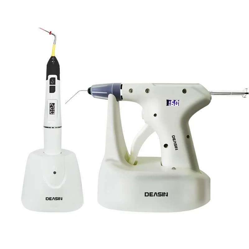 Dentale 2 in 1 Cordless Wireless Percha Gutta 2 in 1 Pistola Punta della penna Riscaldata Plugger Ago Endodonzia Sistema di otturazione della radice