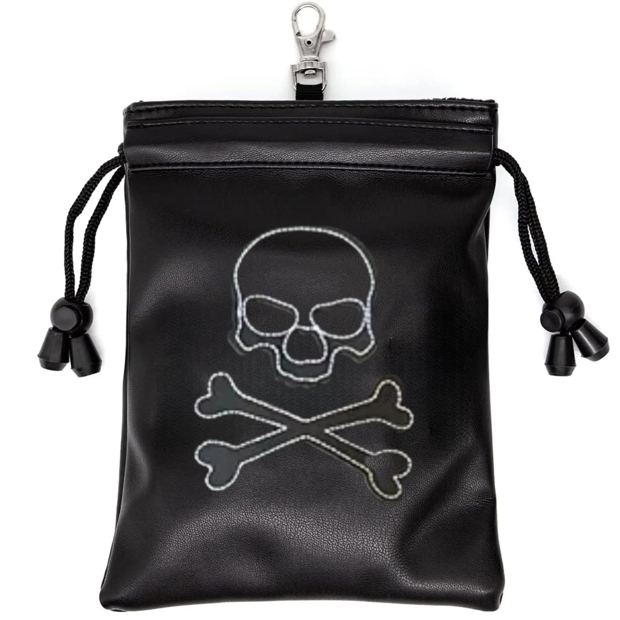 Skull Durable & Waterproof Golf Valuables Pouch, PU Leather Golf Tee Pouch ,Accessories for Men Golfers Fathers Day