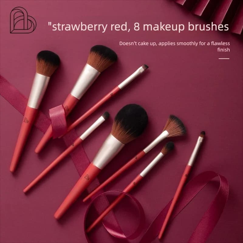 BLJ Red makeup brush set: eye shadow, foundation, powder, light, portable brush for lips and eyebrows, complete set