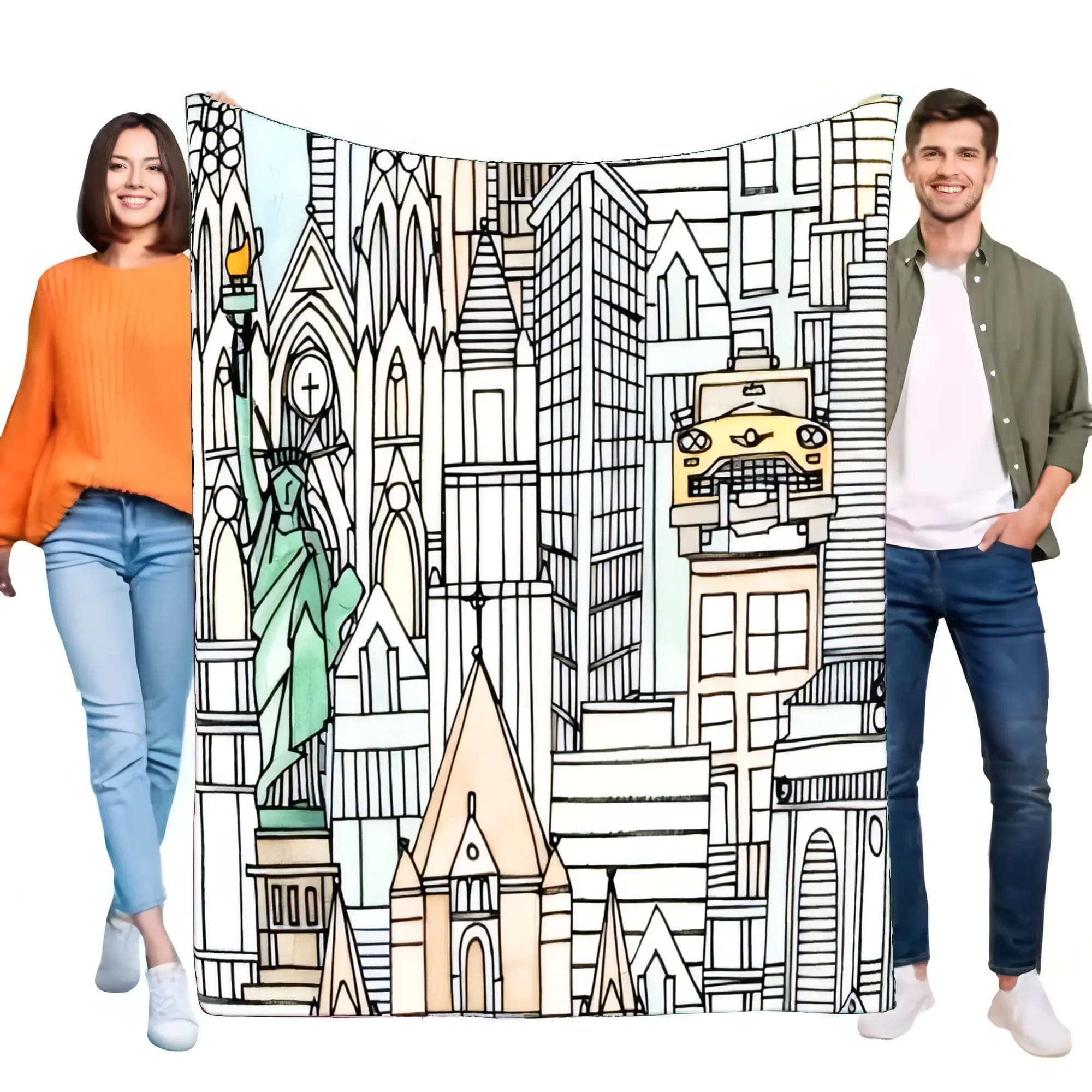 New York City sky blanket, soft and cosy for sofa, lightweight bedspread, perfect birthday gift for friends and family, styles