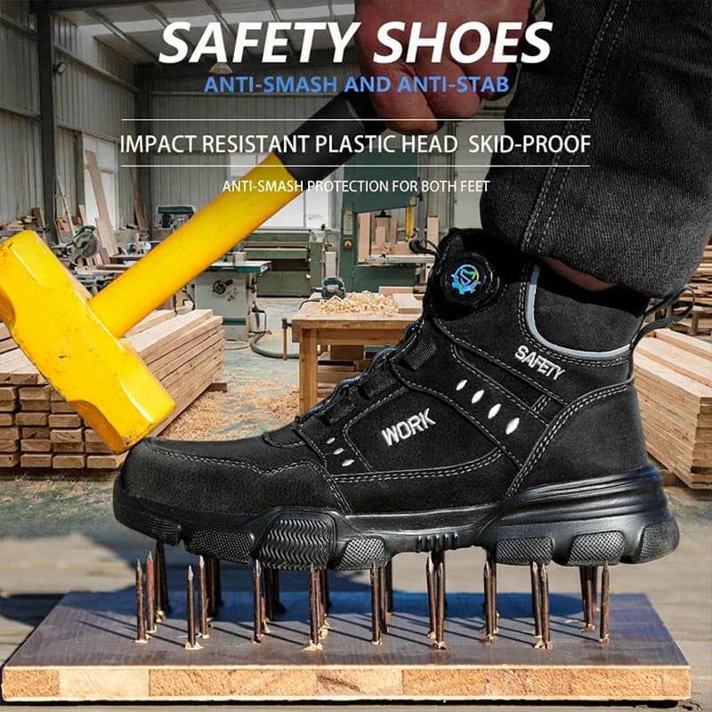 Wood processing, steel processing, safety shoes, protective shoes, work shoes, anti-shock, anti-stab, breathable, comfortable,