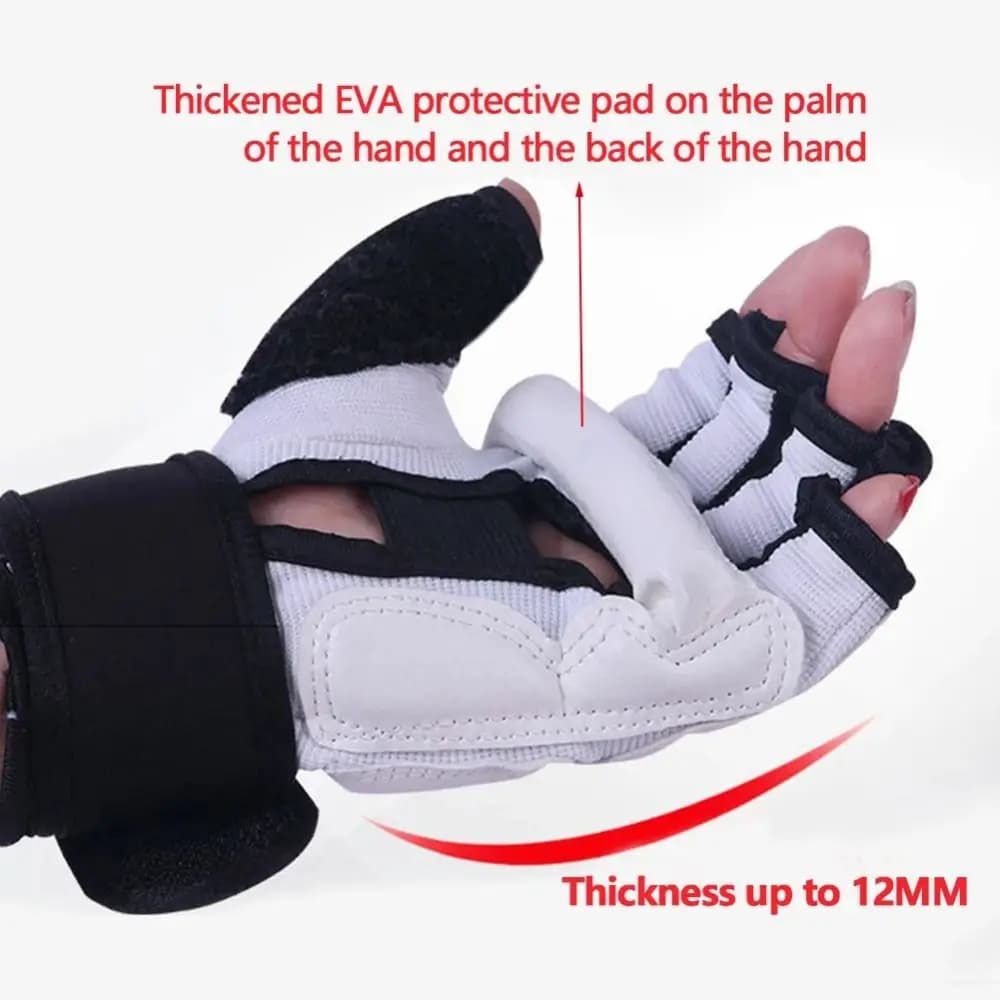 Half Finger Boxing Gloves Foot Protector Karate Muay Thai Training Taekwondo Gloves PU Leather Punch Bag Training Gloves