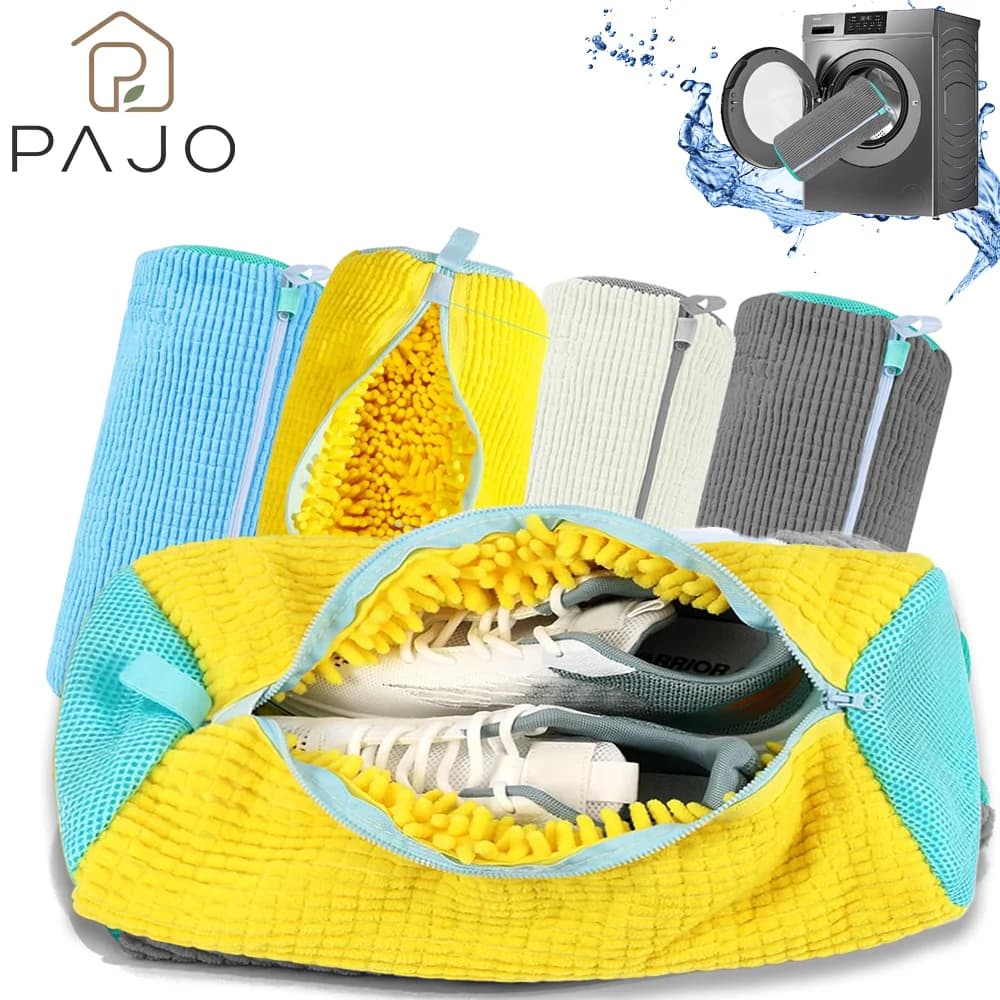 Shoe Washing Machine Bag Reusable Laundry Bag for Sneakers Mesh Shoe Cleaning Bag with Zipper Washer Dryer Protective Wash Bag