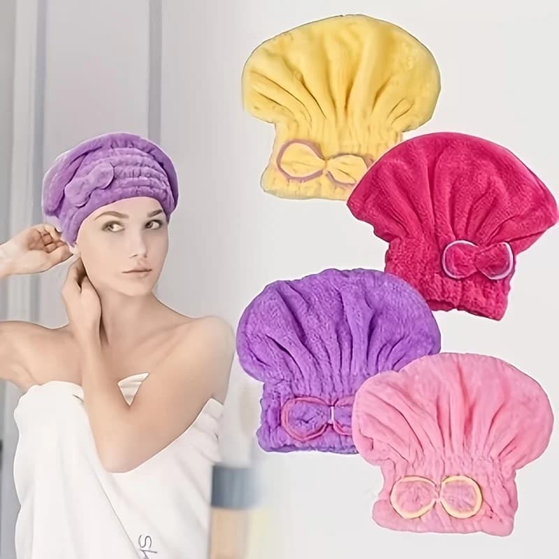 2 Pieces Super Drying Absorbent Shower Head with Flake, Microfiber Soft for Women, Daily Use, Swimming, Spa, Sensible Headset
