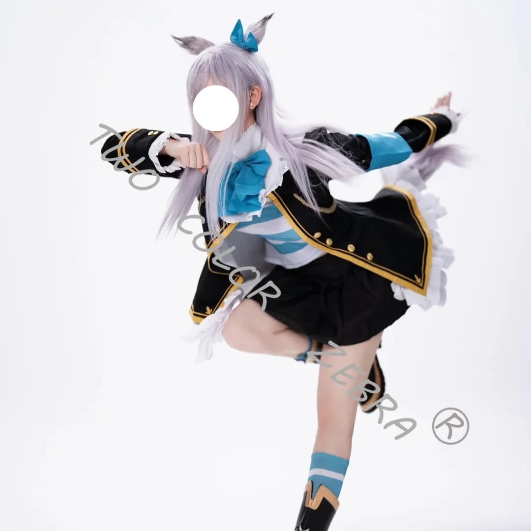 Mejiro McQueen Cosplay Costume Wig Black Jacket Ruffled Collar Skirt for Halloween Christmas Party Game Uma Musume Pretty Derby