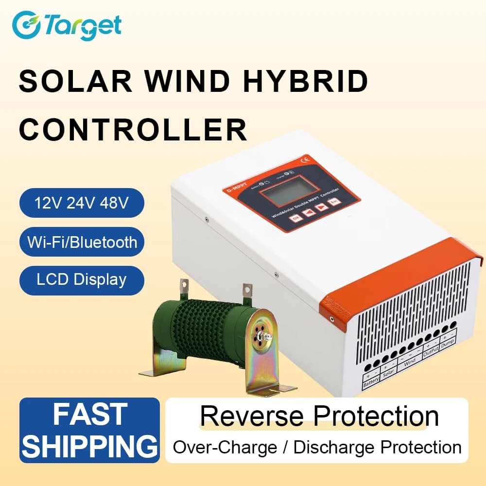 Regolatore di carica solare eolico ibrido 12V 24V 48V 5KW 8KW 10KW 15KW 20KW MPPT, per batteria al litio piombo acido e turbina eolica