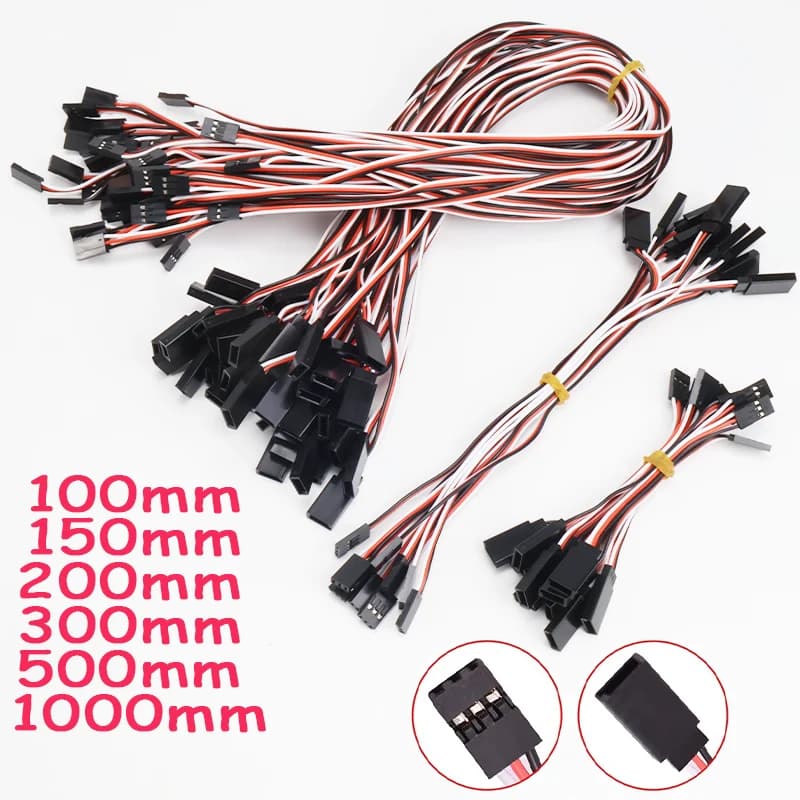 10 pz 100mm/150mm/200mm/300mm/500mm RC Servo Cavo di Prolunga Cavo JR Per Rc Elicottero Rc Drone