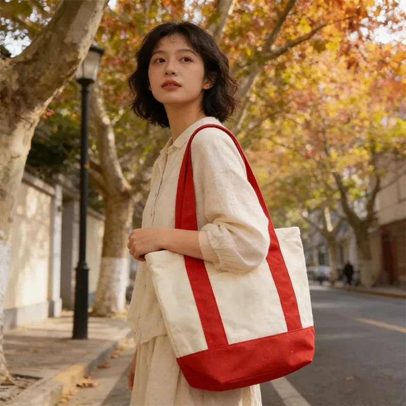 Borsa tote in tela con tasca esterna, borsa riutilizzabile per la spesa, borsa da campeggio, borsa da picnic, borsa porta pranzo, borse portaoggetti