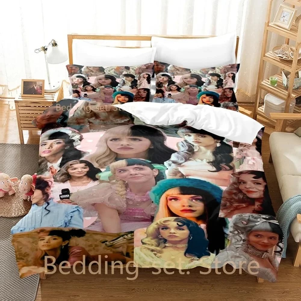 Set di Biancheria da Letto Melanie Martinez, Completo Letto Singolo, Matrimoniale, Queen, King Size, Set Copripiumino per Adulti, Set Lenzuola con Stampa Hip Hop