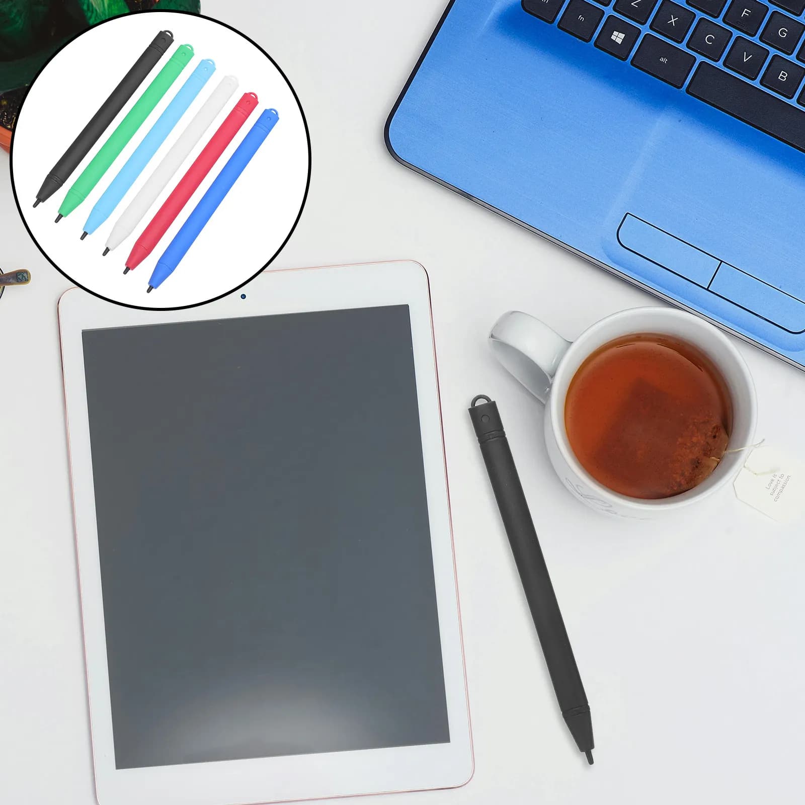 6 penne per lavagna LCD, superficie liscia, sicure per bambini, penne colorate in plastica per disegnare, giocattolo per schizzi
