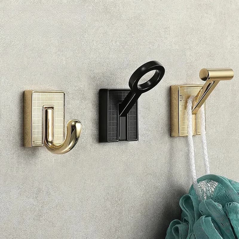 Zinc Alloy Gold Light Luxury Coat Hook Wall Mounted Grid Pattern Cloakroom Hardware Hanger for Clothes Jackets Bags