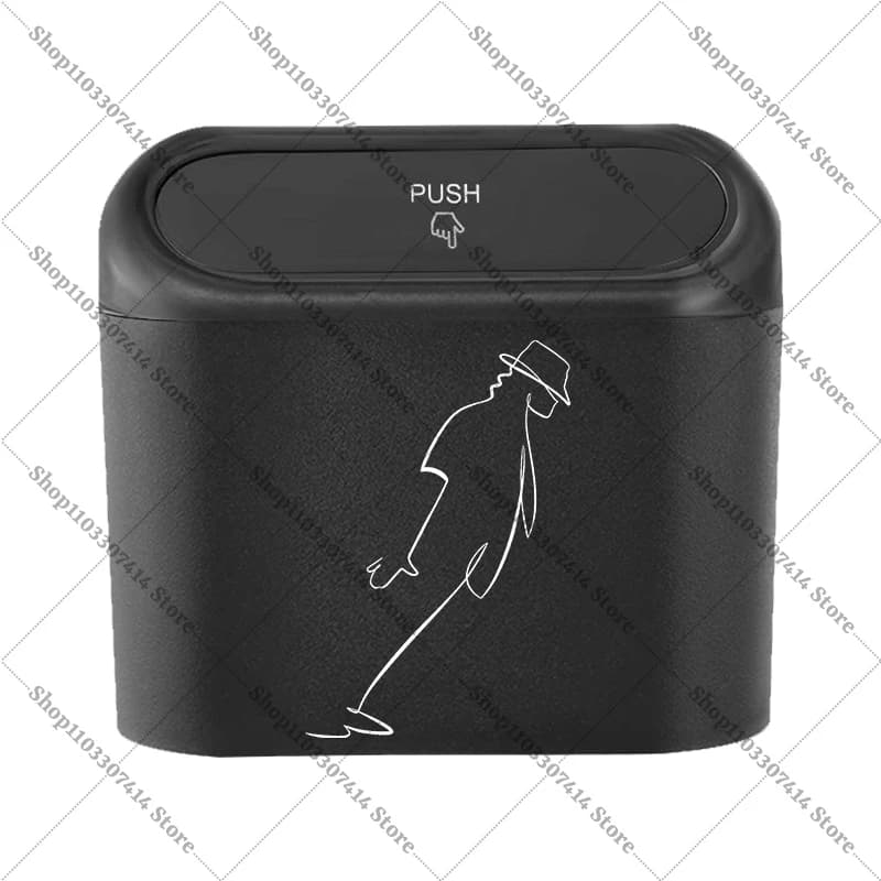 Plastic Mini Trash Can Creative Automotive Interior King of Pop MJ Fashion Waste Bin Michael Jackson Portable Dustbin Fans Gift