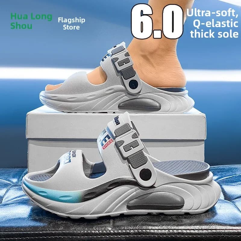 Sandali Estivi da Uomo con Suola Spessa, Antiscivolo, Comodi per Spiaggia e Guida, Versatili, in Materiale EVA