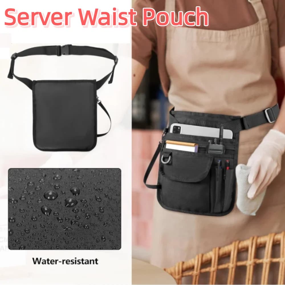 Marsupio per server con tasche multiple e cintura regolabile Marsupio per server multifunzionale sulla vita per cameriera, cameriere, donne e uomini