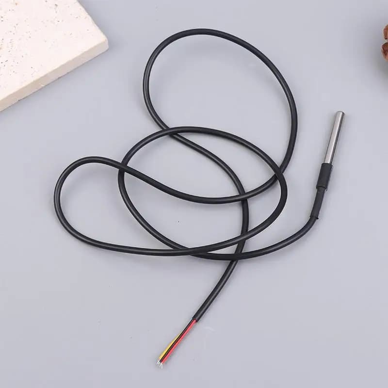 DS18b20 temperature sensor encapsulated with 1 m cable, stainless steel, waterproof for Arduino.