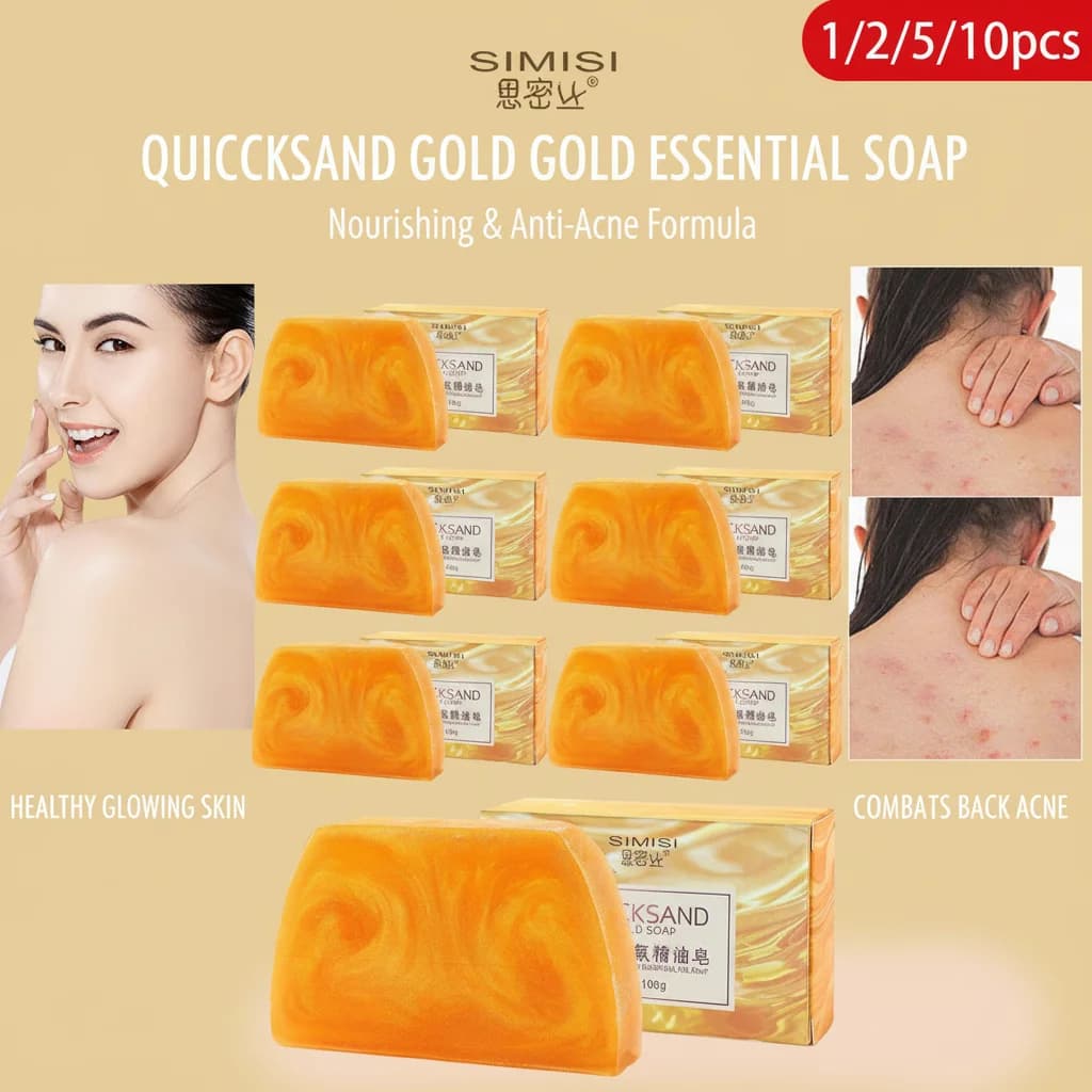 Sapone Artigianale Dorato Trapezoidale con Peptidi e Oli Essenziali Profumati per la Cura della Pelle, Sapone da Bagno di Lusso