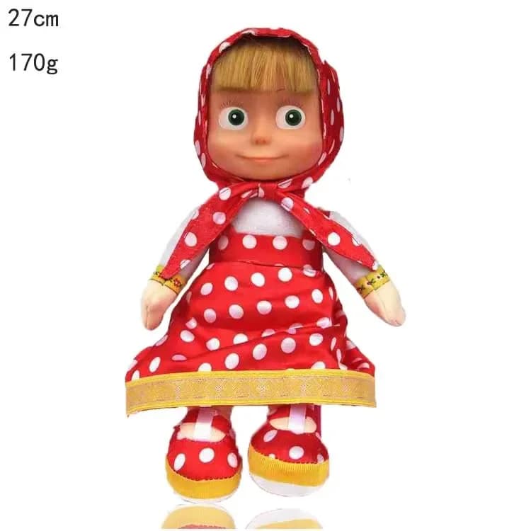 Classiche Bambole di Peluche Masha e Orso con Musica, Giocattoli Educativi per la Prima Infanzia, Regali per Bambine