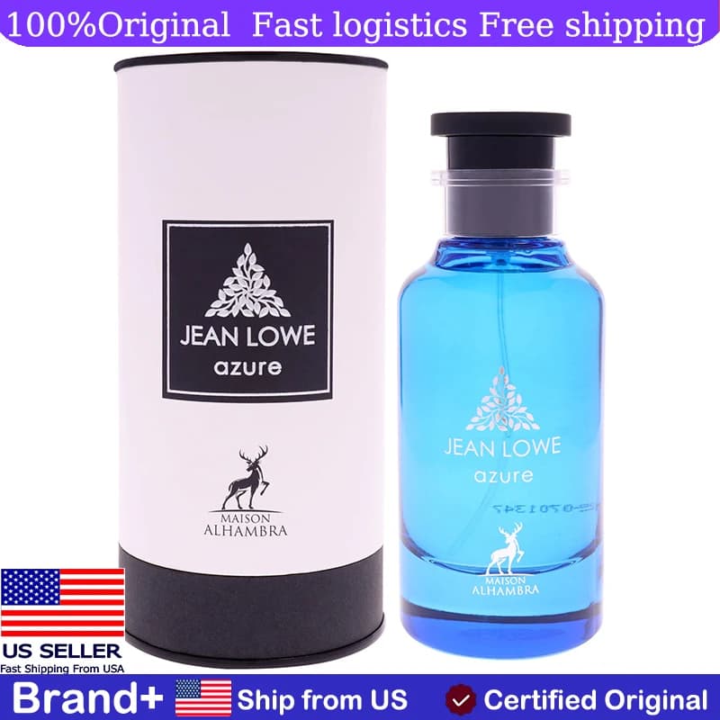 Maison Alhambra Jean Lowe Azure Unisex 3.4 Oz EDP Spray Long-term fragrance Cologne Persistent Natural Feromone Portable