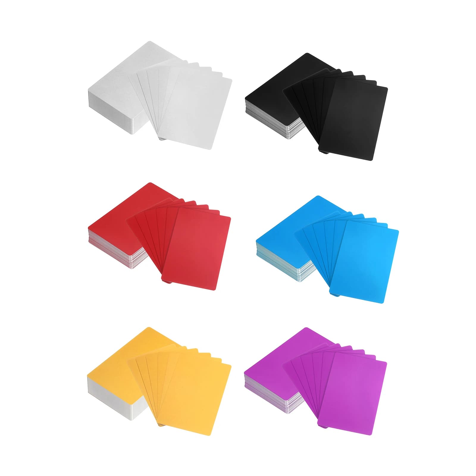 50/100 pcs 7 colors vacuum metal business cards 86x54x0.45mm aluminum business card for engraving Laser DIY tickets office supplies