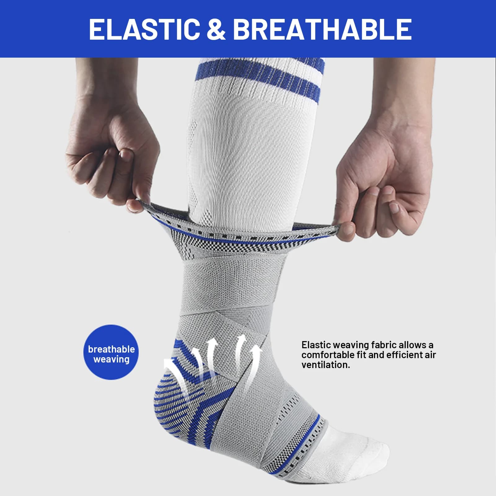 Ankle Braces Adjustable Support Elastic Strap for Basketball Cycle SportCompression Ankle Support Stabilizer Reduce Injury
