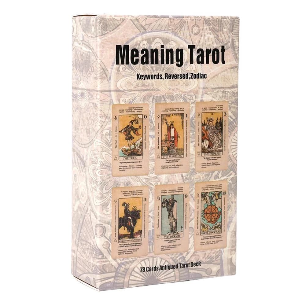 78pcs significato tarocchi forniture per feste in famiglia mazzo di tarocchi anticato parole chiave zodiacali invertite gioco di carte per la crescita spirituale