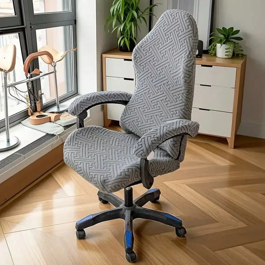 4 pezzi/1 set di coprisedie da gaming, moderno coprisedia da gaming a griglia a tinta unita, adatto per Internet Cafe, ufficio, casa.