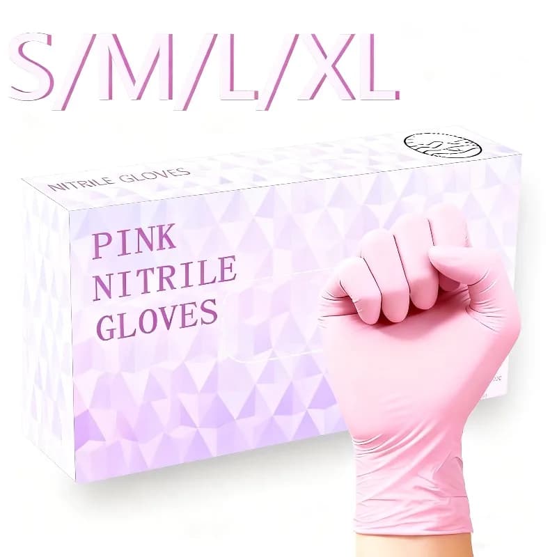 30/60/100PCS Guanti in nitrile rosa Guanti in nitrile per pulizia usa e getta Cucina domestica Lavare i piatti Nail Art Strumenti per parrucchieri