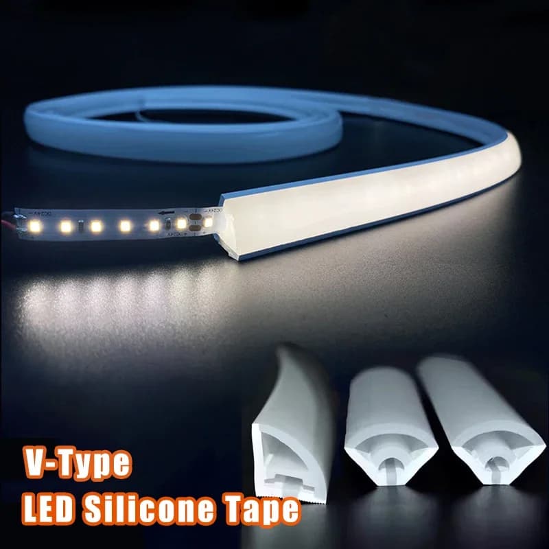 12V Led Silicone Corda Light Waterproof V-Type Flexible Silica Gel Tube Led Channel Diffuser Wardrobe Wall Lighting Garden Exterior