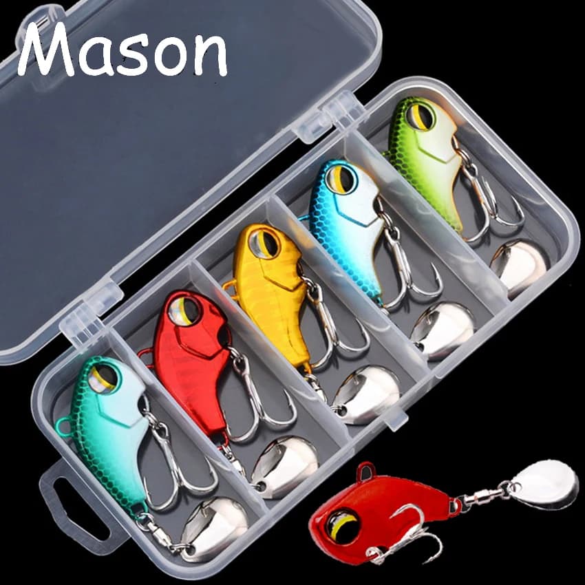 Esche da pesca Oscillazione Rotante Metallo Vib Vibrazione Coda Pesca invernale 6g 14g 26g Esche dure artificiali Jig Spinner Cucchiaio Pesca