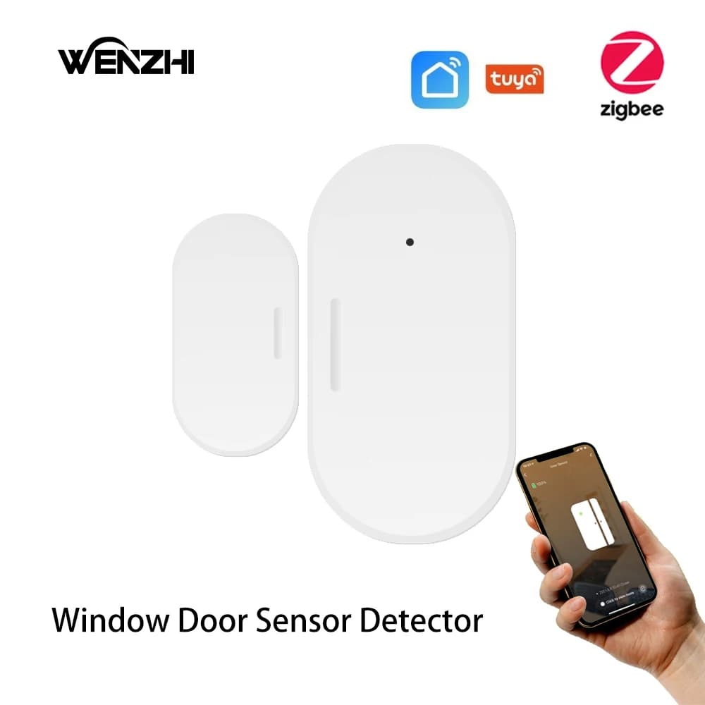 ZigBee Sensore per porte e finestre Interruttore per cancelli Rilevatori aperti e chiusi Allarme Avviso magnetico Wireless Alexa Google Home Tuya Smart Life