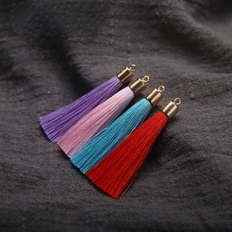 30/50pc Beautiful Tassels Gold Color Plastic Top Fine Polyester Thread 5.5cm Short Tassels Bookmark Tassels