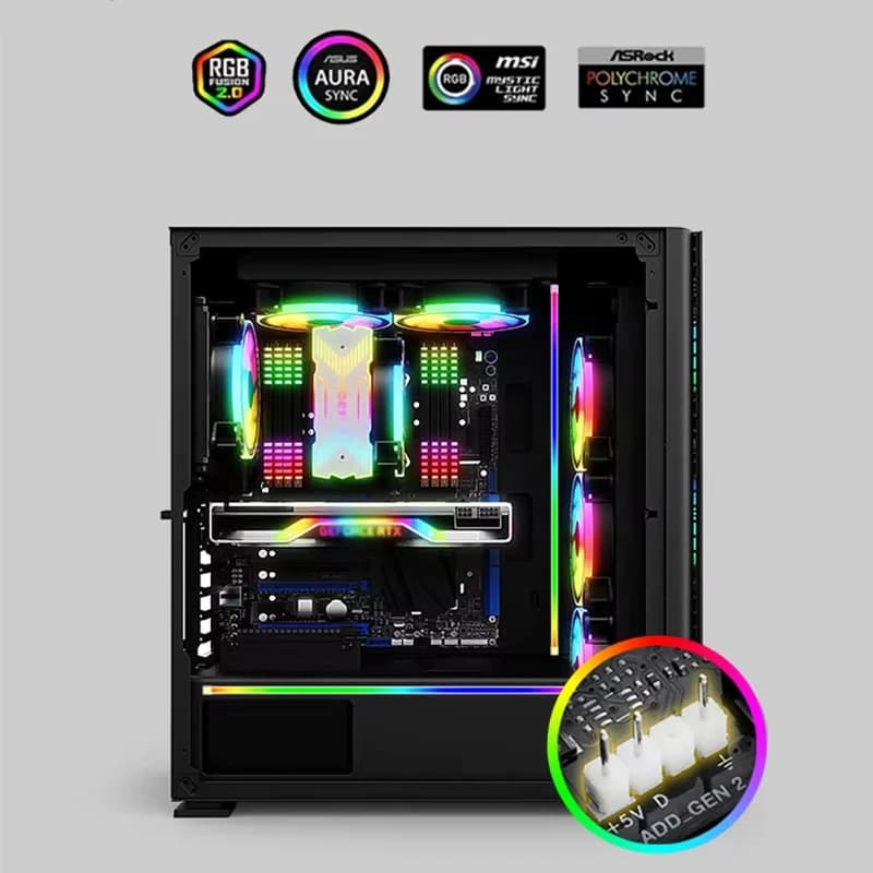 Lunghezza 40 cm ARGB Striscia luminosa decorativa colorata per case del computer, accessori fai da te per computer