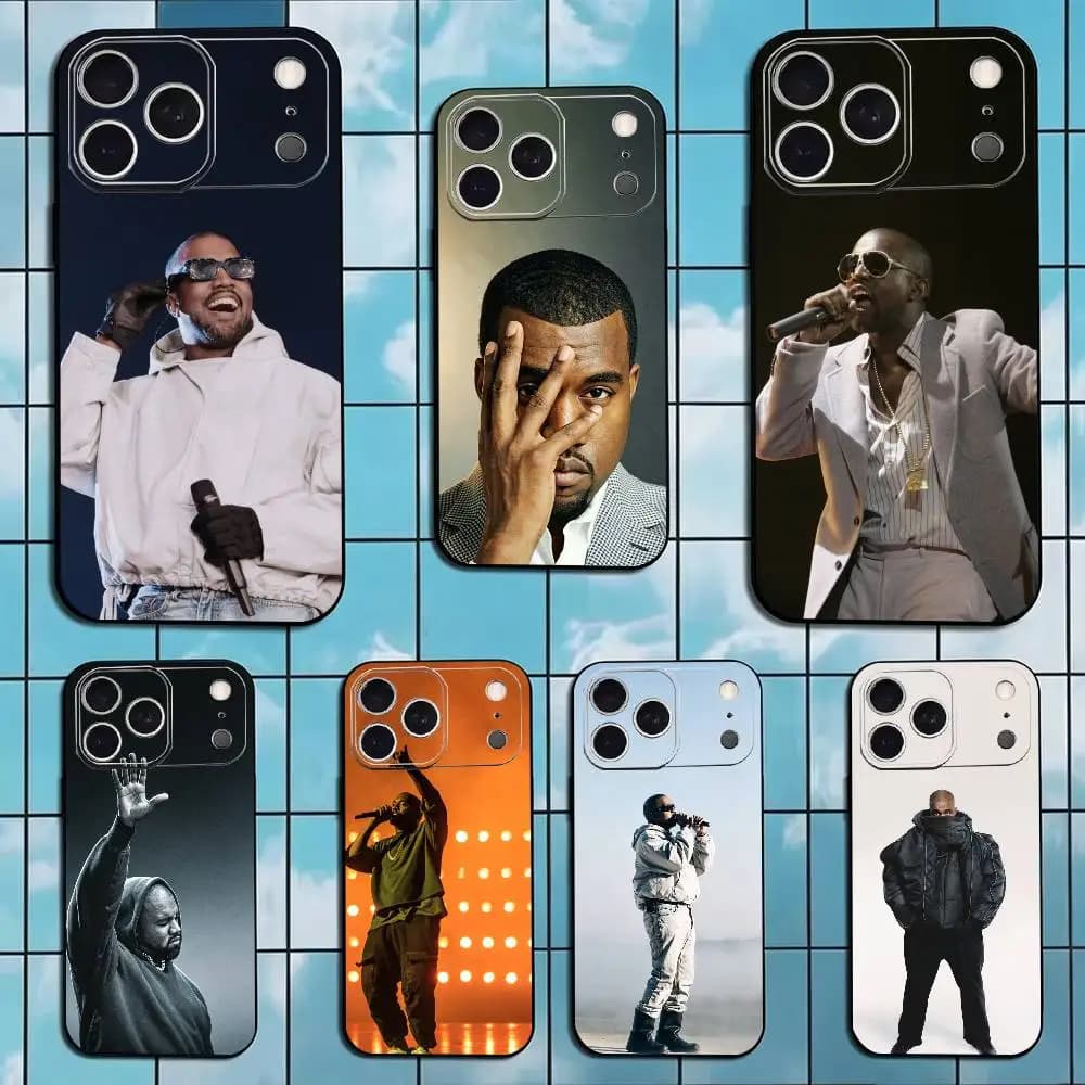Kanye West Ye Rapper Phone Case For iPhone 16,17,14,14,13,12,11 Plus,ProMax,XS,Soft Black Silicone Cover